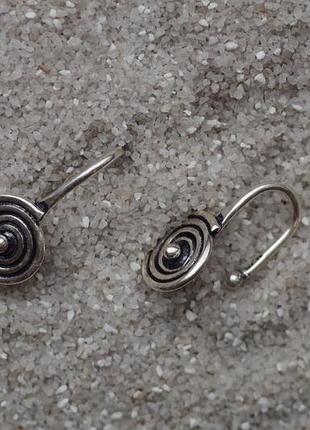 Кліпса затискач у ніс або на вухо. спіраль. срібло, індія.