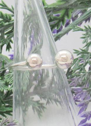 Серебряное открытое кольцо "разные шарики" на фалангу или палец4 фото