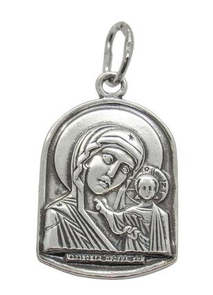 Серебряная ладанка "казанская икона божьей матери 6"1 фото
