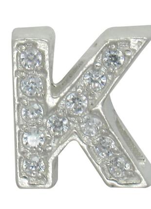 Серебряная буква на цепочку "k"