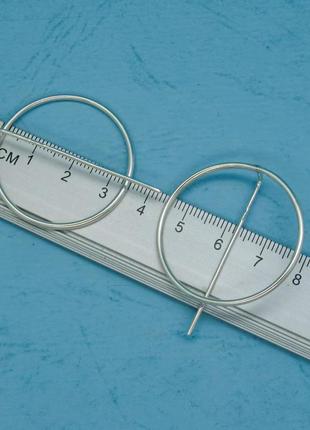 Срібні сережки "коло і паличка 3,5 см"3 фото
