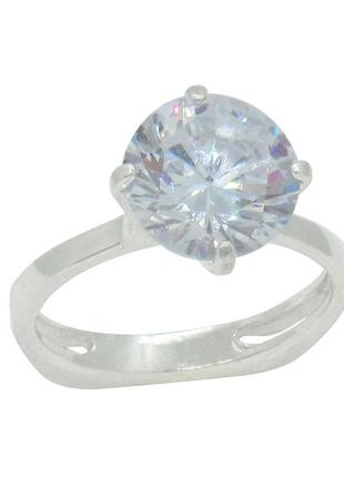 Серебряное кольцо с крупным круглым камнем "круглая классика"