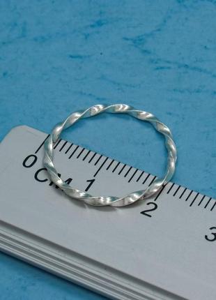 Серебряное кольцо тонкое "витой ободок"6 фото