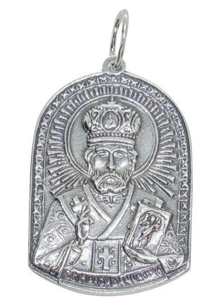 Серебряная ладанка "святой николай чудотворец 3"1 фото