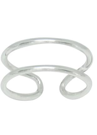 Серебряное двойное кольцо открытое "путь" на фалангу или на палец