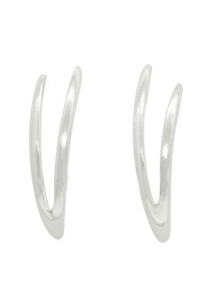 Серебряные серьги пусеты "штрихи"