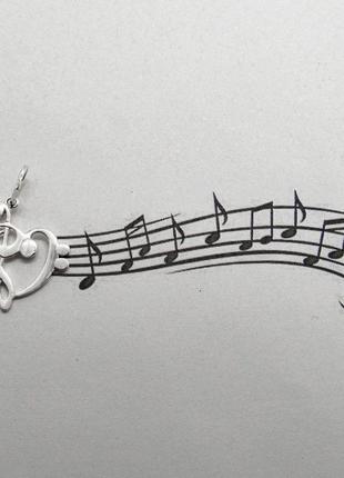 Срібний підвіс "музичні ключі"2 фото