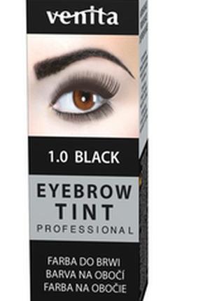 Фарба-порошок для брів чорна 1.0 venita henna color eyebrow tint1 фото