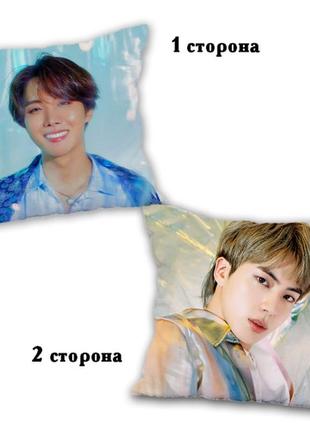 Подушка kpop bts джейхоуп и джин двухсторонняя 40*40 см (p0040)