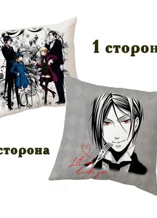 Подушка аниме тёмный дворецкий себастьян 40*40 см p0538