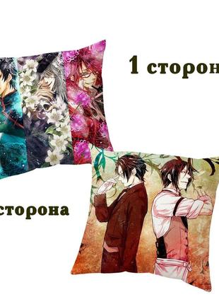 Подушка аниме темный дворецкий  black butler 40*40 см p0536