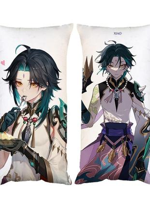 Подушка сяо геншин импакт genshin impact двухсторонняя 30х50 см (pp0010)
