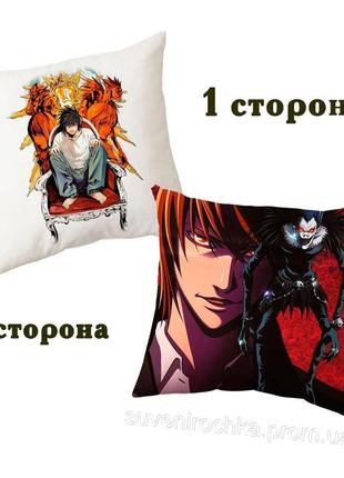 Подушка аниме тетрадь смерти death note двухсторонняя 40х40 см (p0535)