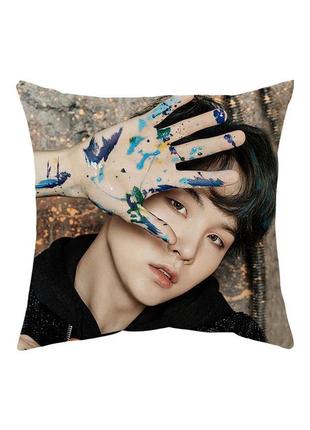 Подушка kpop bts шуга agust d двухсторонняя 40*40 см (podushka0205)