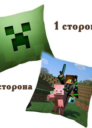 Подушка крипер  майнкрафт / minecraft 40*40 см p0513