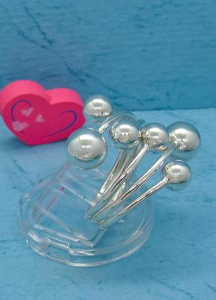 Серебряное открытое кольцо с шариками "роскошь"6 фото