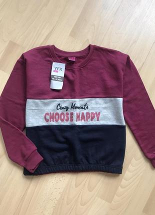 Теплая  кофта свитшот с  начесом yfk 146-152