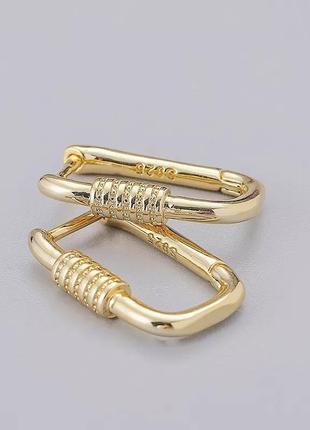 Топ серёжки позолота серебро серьги минимализм