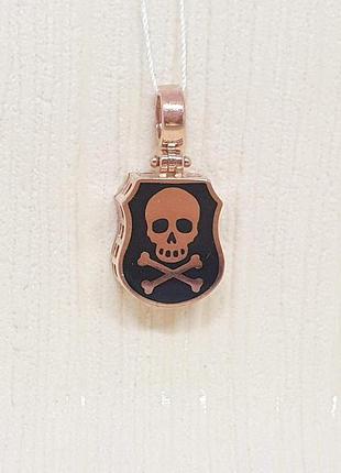Золотая подвеска пират с эмалью. артикул 310093_б