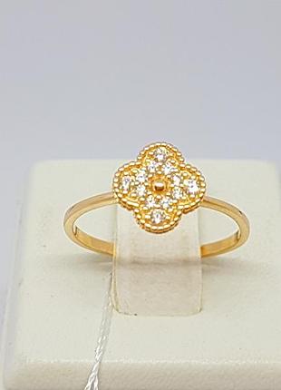 Золотое кольцо с фианитами. артикул кв1138и 16,5