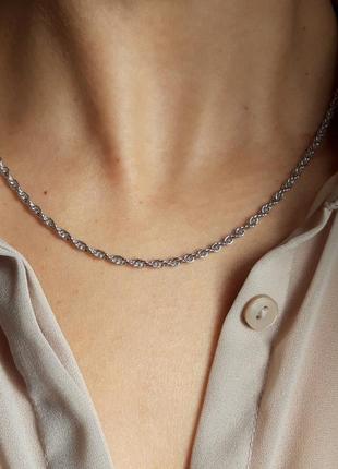Цепь серебряная 925 пробы, крученая , объемная