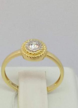 Золоте кільце з фіанітом. артикул 700376-рр євро 17,5