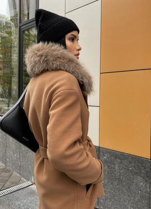 Есть видео!! зима!! до -15° пальто халат с меховым воротником поясом длинное теплое с...