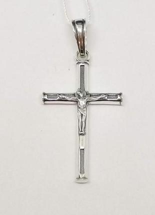 Серебряный крест распятие христа.   5206