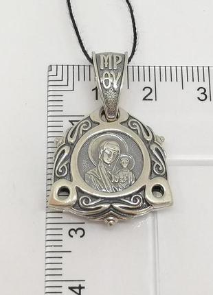 Серебряная ладанка-образ матерь божья.   3469-ч5 фото