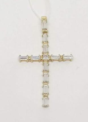 Золотий хрестик з фіанітами. артикул кр274и