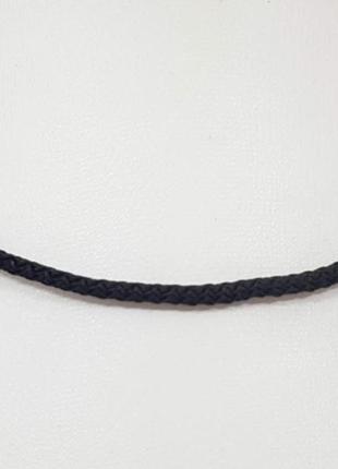 Ювелирный шнурок из текстиля с серебряным вставками. артикул 301/р2 фото
