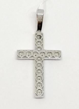 Золотой крестик с фианитами. артикул кр048би