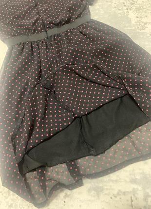 Плаття чорне в розовий горошок4 фото
