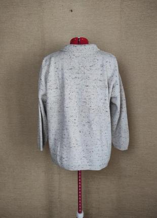 Бежевий світер джемпер пуловер вільного крою з воротніком6 фото