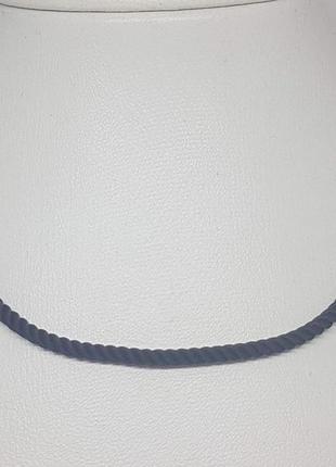 Ювелирный шнурок из текстиля с серебряными вставками. артикул пк100с 451 фото