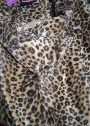 Пальто - шубка искусственный леопард5 фото