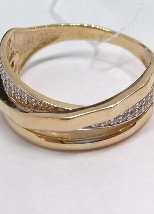 Золотое кольцо с фианитами. артикул кв1204и3 фото