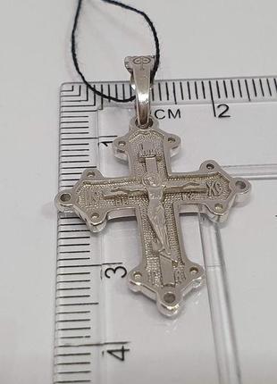 Серебряный крест распятие христа.   3525-рпл4 фото