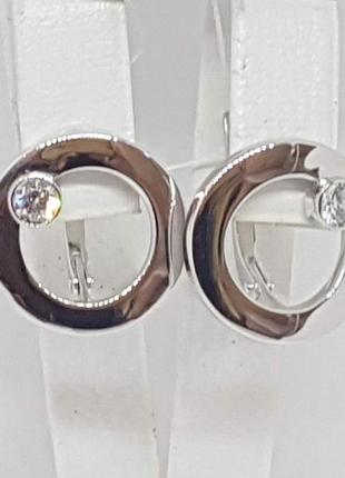 Золотые серьги с фианитами.   св1229би