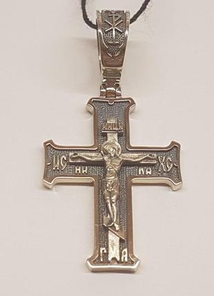 Золотой крестик. распятие христа. артикул 11541-чбел