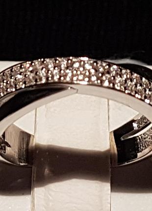 Золоте кільце з фіанітами. артикул 140323б 19