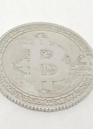 Срібний сувенір "биткоин". 9025