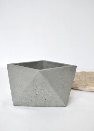 Горщик із бетону “four sides”. кашпо для сукулентів. вазон для рослин.3 фото