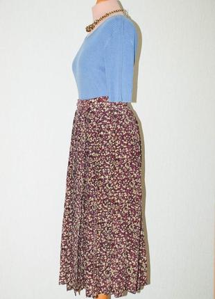 Винтаж юбка цветочная в составе шелк широкая свободнгая длинная миди в романтическом стиле5 фото