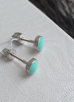 Сережки срібні вкрутки м'ята