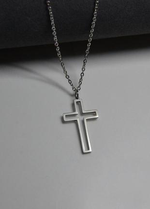 Мужской кулон на шею "крест" из нержавеющей стали