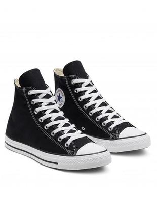 Кеды converse chuck taylor all star hi black m9160c черные высокие оригинал конверсы женские мужские2 фото