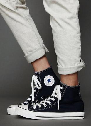 Кеди converse chuck taylor all star hi black m9160c чорні високі оригінал конверси жіночі чоловічі