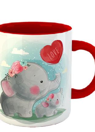Чашка слоны с шариком love