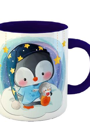 Чашка пінгвін вночі